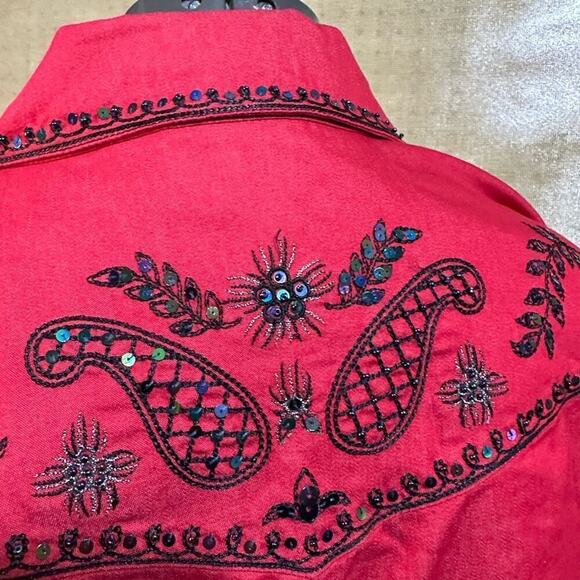 VICTOR COSTA OCCASION JACKET EMBELLISHED RODEO BOHO STYLE BLAZER W/ SPANDEX - Picture 11 of 13